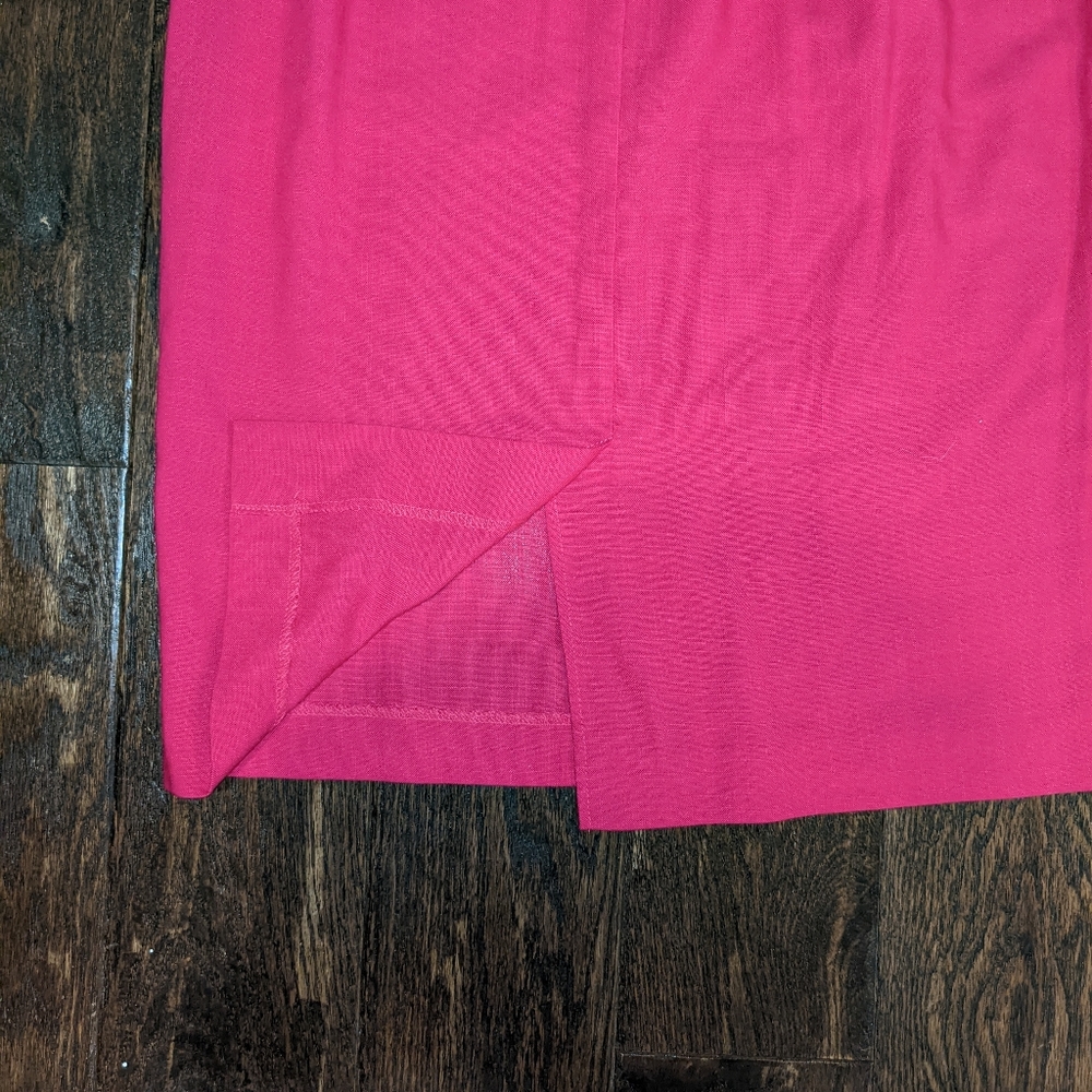 VINTAGE Leslie Fay Women's Mid Length Skirt Bright Pink (Size 10) - Picture 4 of 8